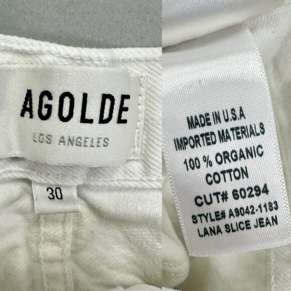 Agolde Lana Slice Straight in Element (white) Size 30 High Rise Button Fly - Picture 3 of 16